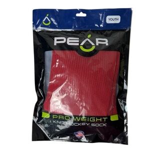 Pear Hockey Socks Red PEARSOX Pro Weight Knit Made In USA New Youth 22” - 24”